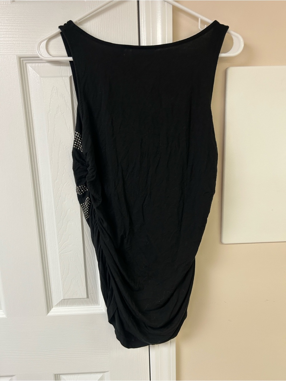 New York & Company Black Tank Top Horizontal Rhinestones Y2K style - Picture 3 of 4